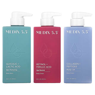Medix 5.5, Smooth Firm Duel, Set reafirmante, Set de 3 piezas, 444 ml (15 oz. líq.) cada una