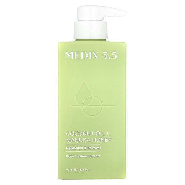Medix 5.5, 身體護理霜，椰子油 + 麥盧卡蜂蜜，15 液量盎司（444 毫升）