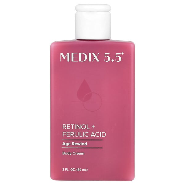 Medix 5.5, 바디 크림, 에이지 리와인드, 레티놀 + 페룰산, 89ml(3fl oz)