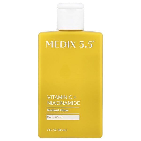 Medix 5.5, 바디 워시, 래디언트 글로우, 비타민C + 나이아신아마이드, 89ml(3fl oz)