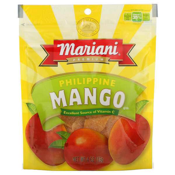 Mariani Dried Fruit, Mango de Filipinas, 113 g (4 oz)