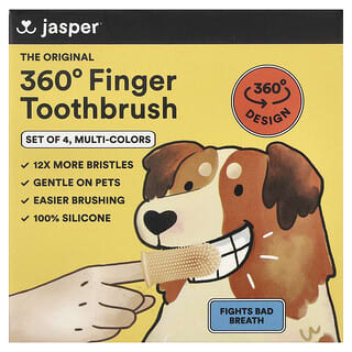 Jasper, Cepillo de dientes 360 Finger, Multicolor, 4 cepillos de dientes