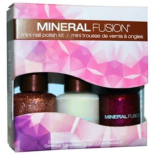 Mineral Fusion, Конфетти, Комплект мини лаков для ногтей из трех штук по .25 унции (7.4 мл) в каждом
