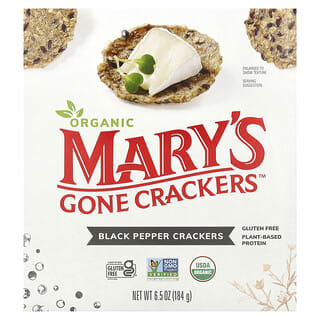Mary's Gone Crackers, Galletas de pimienta negra orgánica, 184 g (6,5 oz)
