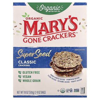Mary's Gone Crackers, Super Seed Crackers, Classic, 2 Bags, 9 oz Each