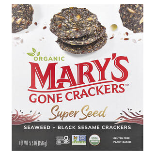 Mary's Gone Crackers, Super Seed, зерновые крекеры, водоросли и черный кунжут, 155 г (5,5 унции)