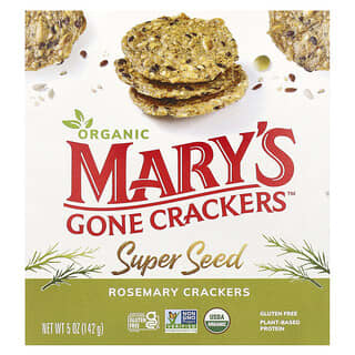 Mary's Gone Crackers, Biscuit aux super graines biologiques, Romarin, 142 g