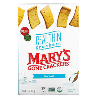 Mary's Gone Crackers, Verdaderas galletas finas, Sal marina, 142 g (5 oz)
