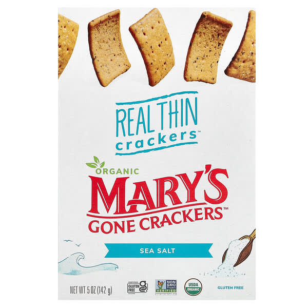 Mary's Gone Crackers, 有機的薄餅乾，海鹽味，5 盎司（142 克）