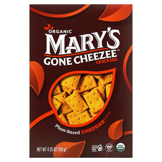 Mary's Gone Crackers, Mary's Gone Cheezee Plant-Based Crackers, Cheddar, 4.25 oz (120 g)