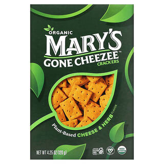 Mary's Gone Crackers, Mary's Gone Cheezee Plant-Based Cheese & Herb, 4.25 oz (120 g)