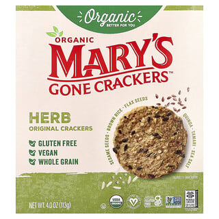 Mary's Gone Crackers, Kerupuk Asli Organik, Herba, 113 g (4 ons)