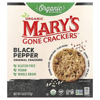 Mary's Gone Crackers, Kerupuk Asli Organik, Lada Hitam, 113 g (4 ons)