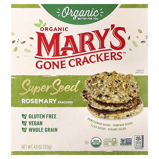 Mary's Gone Crackers, Kerupuk Biji Super Organik, Rosemari, 113 g (4 ons)