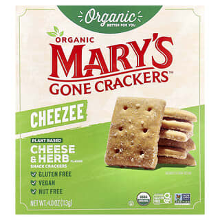 Mary's Gone Crackers, Galletas saladas orgánicas con queso, Queso y hierbas, 113 g (4 oz)