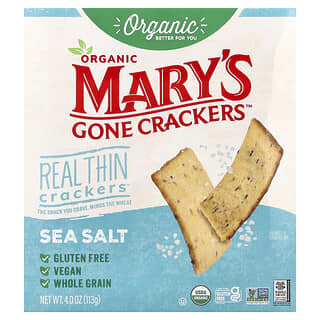 Mary's Gone Crackers, Organic Real Thin Crackers™, Sea Salt, 4 oz (113 g)