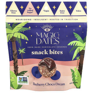 MAGICDATES, Snack Bites, 100% Dark Chocolate Covered, Blueberry Choco Dream, 3.5 oz (100 g)