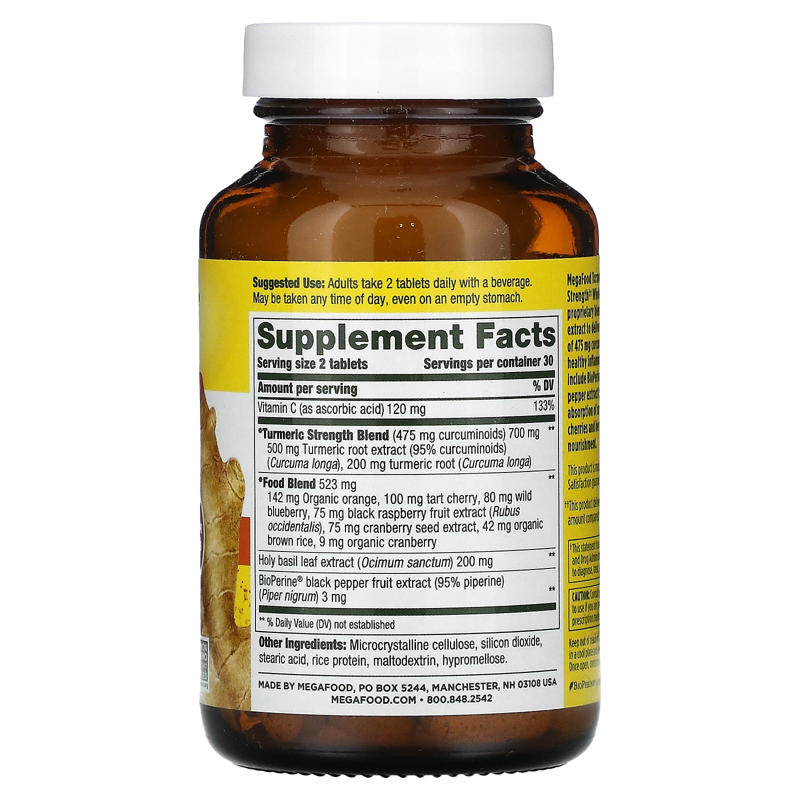 MegaFood, Turmeric Curcumin, Extra Strength, 60 Tablets