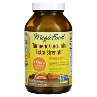 MegaFood, Força Extra de Curcumina de Cúrcuma, Corpo Inteiro, 237,5 mg, 120 Comprimidos