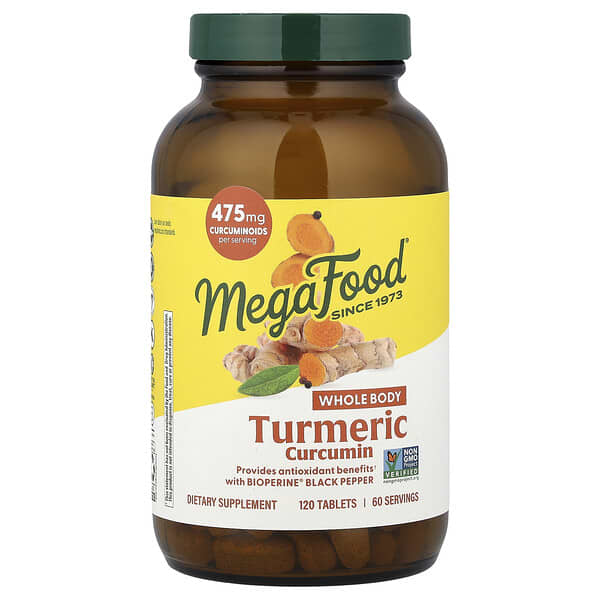 MegaFood, 特強型姜黃素，全身，120 片