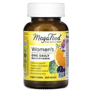 MegaFood, Suplemento multivitamínico de una ingesta diaria para mujeres, 30 comprimidos