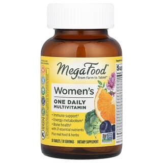 MegaFood, Suplemento multivitamínico de una ingesta diaria para mujeres, 30 comprimidos