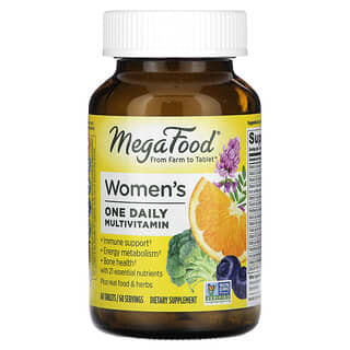 MegaFood, Suplemento multivitamínico de una ingesta diaria para mujeres, 60 comprimidos