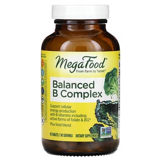 MegaFood, сбалансированный комплекс витаминов группы В, 90 таблеток