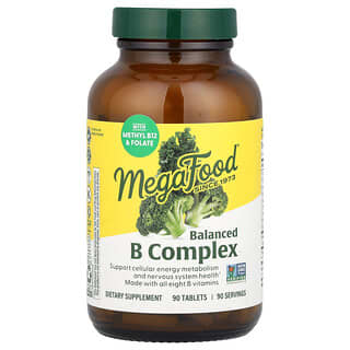MegaFood, збалансований комплекс вітамінів групи B, 90 таблеток
