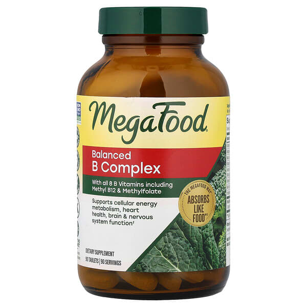 MegaFood, Balanced B Complex, 90 Tablets
