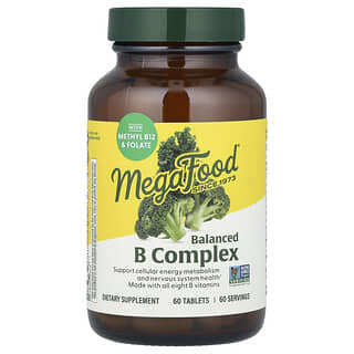MegaFood, Balanced B Complex, 60 Tabletten