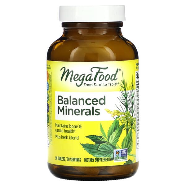 MegaFood, Balanced Minerals, ausgewogene Mineralstoffmischung, 90 Tabletten