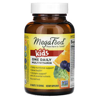 MegaFood, Kids One Daily Multivitamin, Multivitamin für Kinder, 30 Tabletten