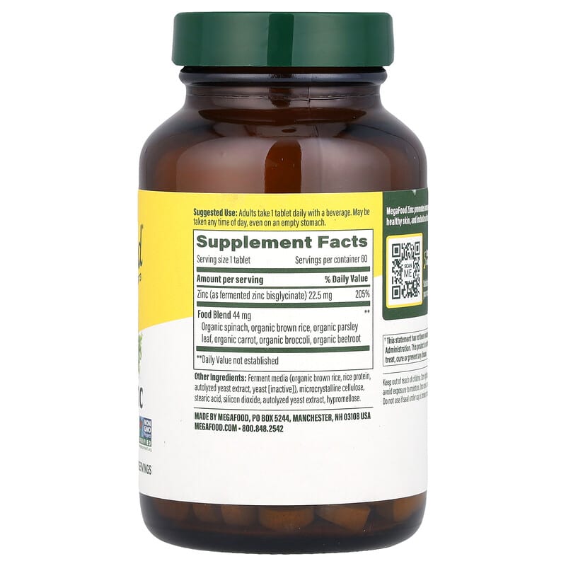 亜鉛、22.5mg、タブレット60粒