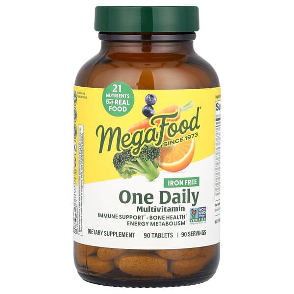MegaFood One Daily Multivitamin, Iron Free, 90 Tablets