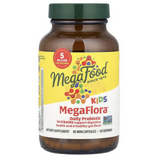 MegaFood, Kids MegaFlora® Probiotic, 5 Billion CFU, 60 Capsules