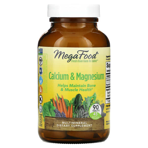 MegaFood, Calcium et magnésium, 90 comprimés
