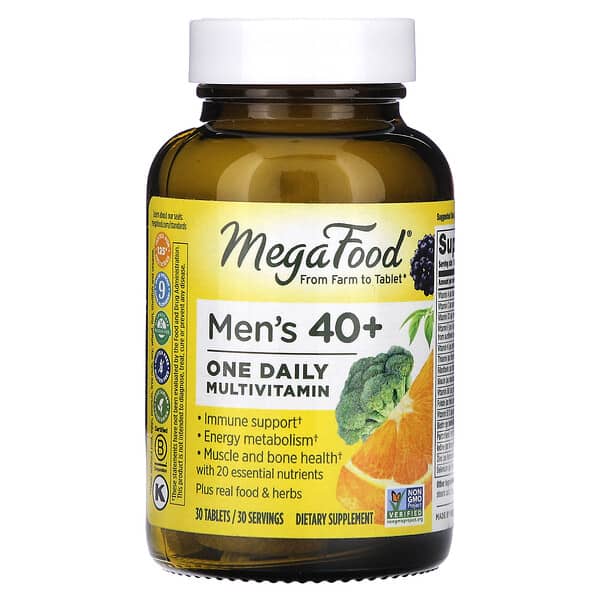 MegaFood Men 40+ One Daily Multivitamin, 30 Tablets