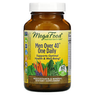 MegaFood, Men Over 40, Hombres mayores de 40 años, Un comprimido diario, 60 comprimidos