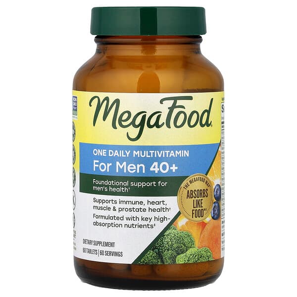 MegaFood, One Daily Multivitamin, For Men 40+, 60 Tablets