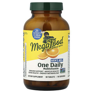 MegaFood, Men Over 40, мультивитамины для мужчин старше 40 лет, для приема один раз в день, 90 таблеток