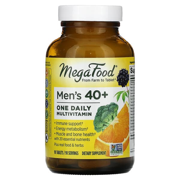 MegaFood, Men's 40+ One Daily Multivitamin, 90 Tablets