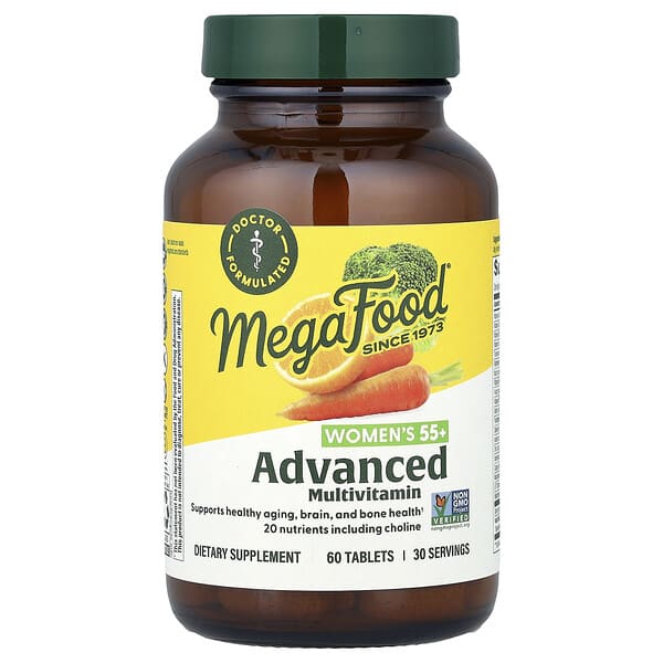 MegaFood Women's 55+ Advanced Multivitamin, 60 Tablets