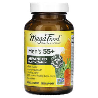 MegaFood, Homens com Mais de 55 Anos, Multivitamínico Avançado, 60 Comprimidos