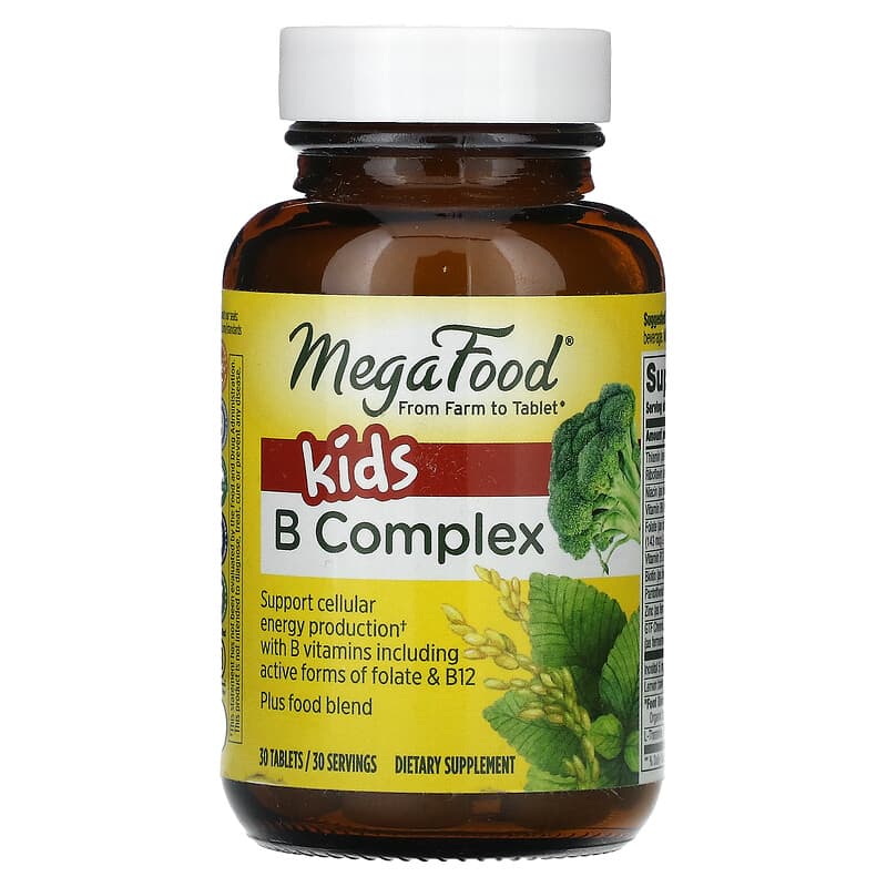 MegaFood, Комплекс витаминов группы B для детей, 30 таблеток