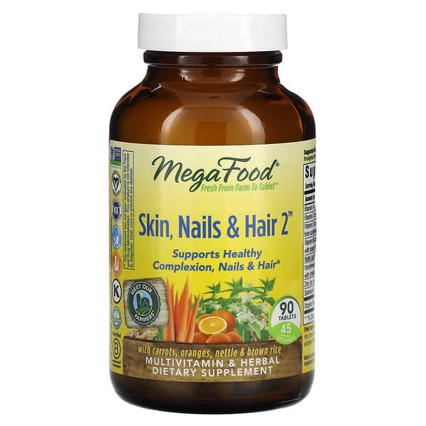 MegaFood, Skin, Nails & Hair 2, 90 Tablets