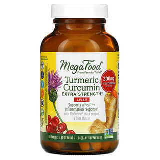 MegaFood, Turmeric Curcumin, Extra Strength, Liver, 150 mg, 90 Tablets