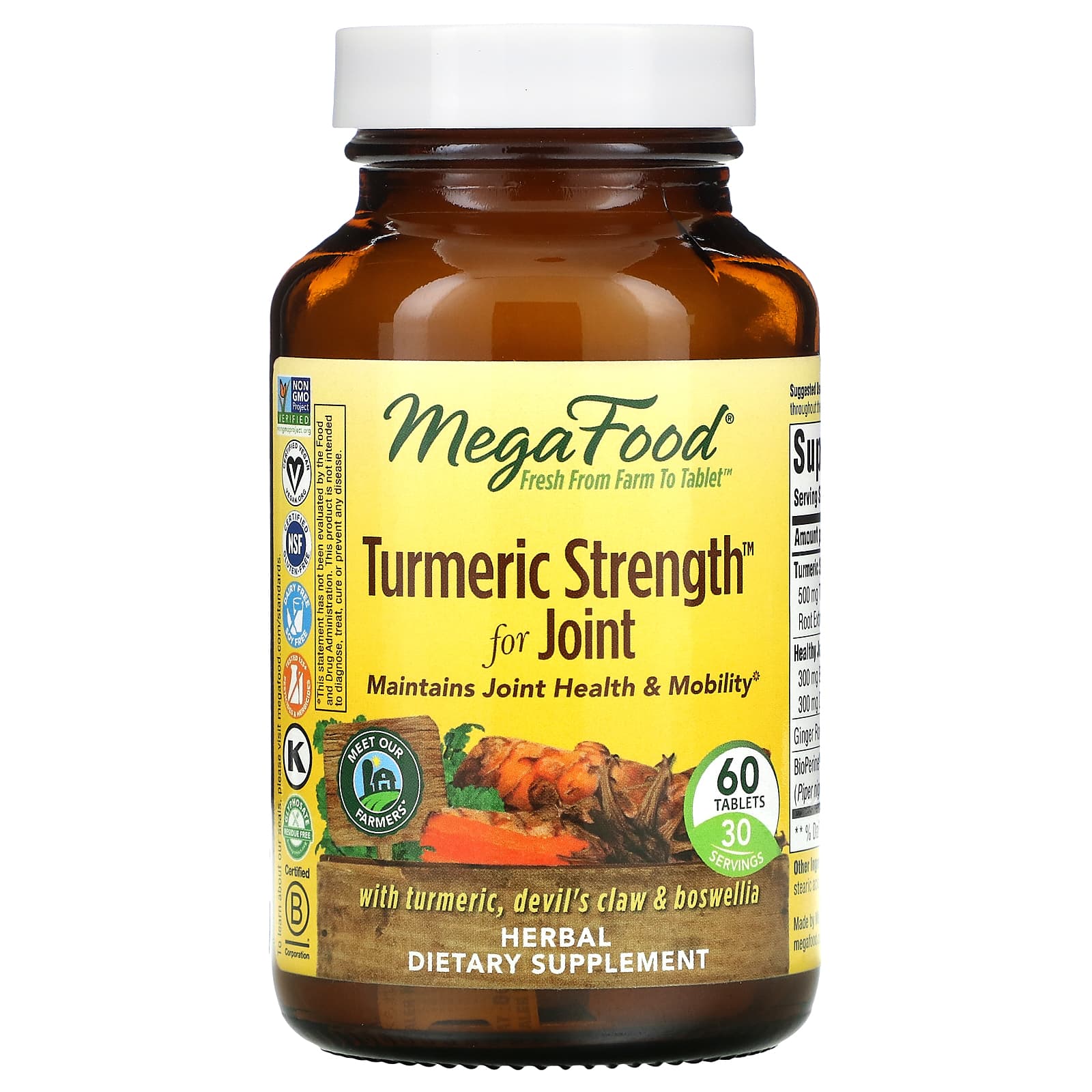 MegaFood, Turmeric Strength for Joint, 60 Tablets