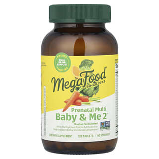 MegaFood, Baby &amp; Me 2, 120 Comprimidos
