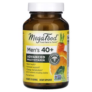 MegaFood, Suplemento multivitamínico avanzado para hombres de 40 años en adelante, 60 comprimidos